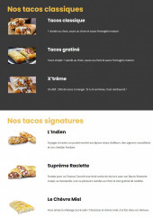 Menu Chamas Tacos - Les tacos