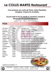 Menu Collis Martis - les pizzas