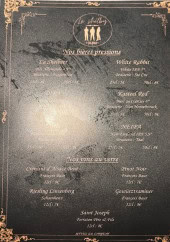 Menu Le Shelby - Carte des boissons