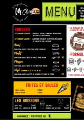 Menu M Burger - Les burgers, frites, sauces et boissons