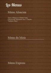 Menu Restaurant Meistermann - Le menu Alsacien à 22€, menu du mois à 28€...