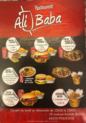 Menu Ali Baba - Les menus
