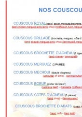 Menu Aux 3 paysans - Couscous