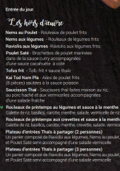 Menu Chili Thai - Les hors d’œuvre