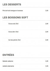 Menu French Poke - Les desserts, boissons et entrées