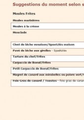 Menu Le Cellier - Les suggestions