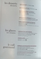 Menu Le Grand Comptoir - Les desserts, glaces, ...