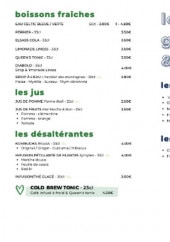 Menu Les Arcades - Les boissons et glaces