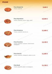 Menu T-Pizzas - Les pizzas margherita, napolitaine, campione...