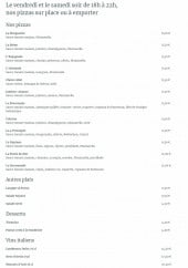 Menu Le comptoir gourmand - Pizzas, autres plats, desserts,...