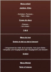 Menu Aux Mines D'Argent - Les menus