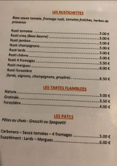 Menu Le J club - Rustichettes, tartes flambées et pâtes