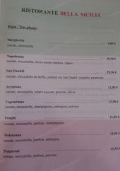 Menu Bella Sicilia - Les pizzas