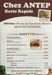 Menu Chez Antep - Les assiettes