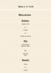 Menu Au Tilleul - Exemple de menu du jour