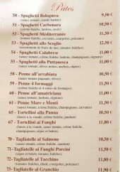 Menu La Piazzetta - Les pâtes