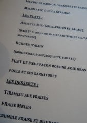 Menu Le Grognard - Les plats et desserts 