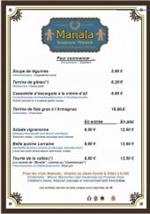 Menu Restaurant le Manala - Pour commencer