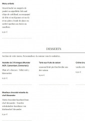 Menu Les 5 Éléments - Menu enfants et desserts