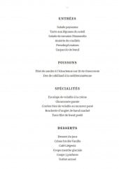 Menu La poste - entrées, poissons,spécialités...