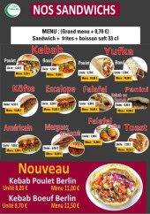 Menu Restaurant Chez Ali - Les sandwichs