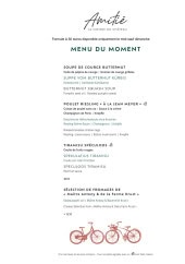 Menu Amitié - Le menu du moment