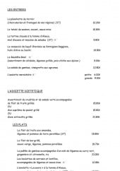 Menu Le Coquelicot - entrées, assiettes, plats...