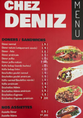 Menu Chez Deniz - Les sandwichs et assiettes