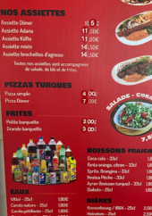 Menu Chez Deniz - Les assiettes, pizzas et boissons,...