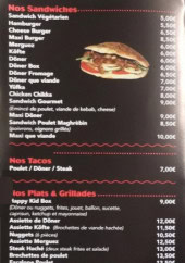 Menu Le Gourmet - Les sandwichs, tacos et plats, ...