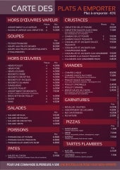 Menu Saveur Du Monde - Les plats à emporter