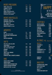 Menu Chamax - Les bières pressions, cocktails et apéritifs,...