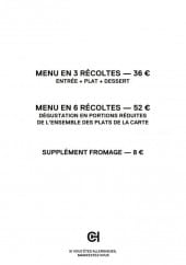 Menu Culina Hortus - Les menus 