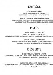 Menu Culina Hortus - Les entrées, les plats et desserts 