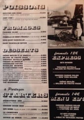 Menu Ed's Eat & Drinks - Les poissons, les fromages,....