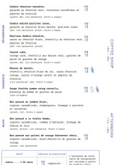 Menu La Maison Cobalte - Menu du soir