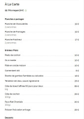Menu Les Bons Vivants - La carte
