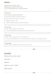 Menu Petit Osaka - Les menus et entrées