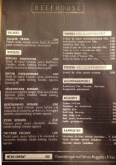 Menu Beef House Lyon - La carte