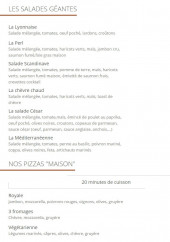 Menu Café Perl - Les salades et pizzas