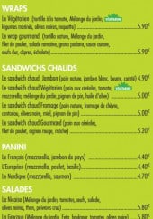 Menu Café Vatel - Les wraps, les paninis ...