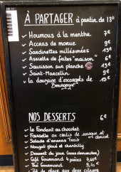 Menu Chez Micheline - Les desserts et l'apéro