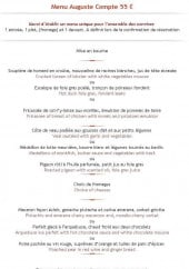 Menu La Cuvée - Menu Auguste Compte 55 €