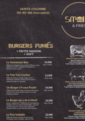 Menu Smoké and Fries - Les burgers et frites