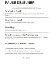 Menu Jacquier - Les sandwiches, snacking ...