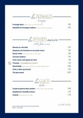 Menu La Scala Siciliana - Les fromages, desserts et glaces