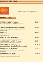 Menu Le Goût de Ça - Les entrées et tapas