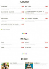 Menu ¡ Muchacha ! - Les empanadas, formules et épicerie