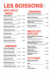 Menu Ninkasi guillotière - Les boissons