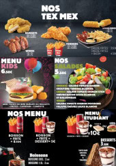 Menu Red Line - Les tex mex , salades et menus kids ,....